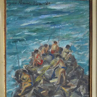 pintura Pedra com Pescadores de João Ponce Paz